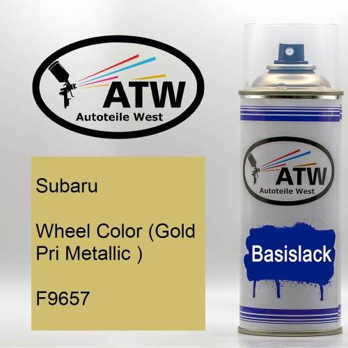 Subaru, Wheel Color (Gold Pri Metallic ), F9657: 400ml Sprühdose, von ATW Autoteile West.